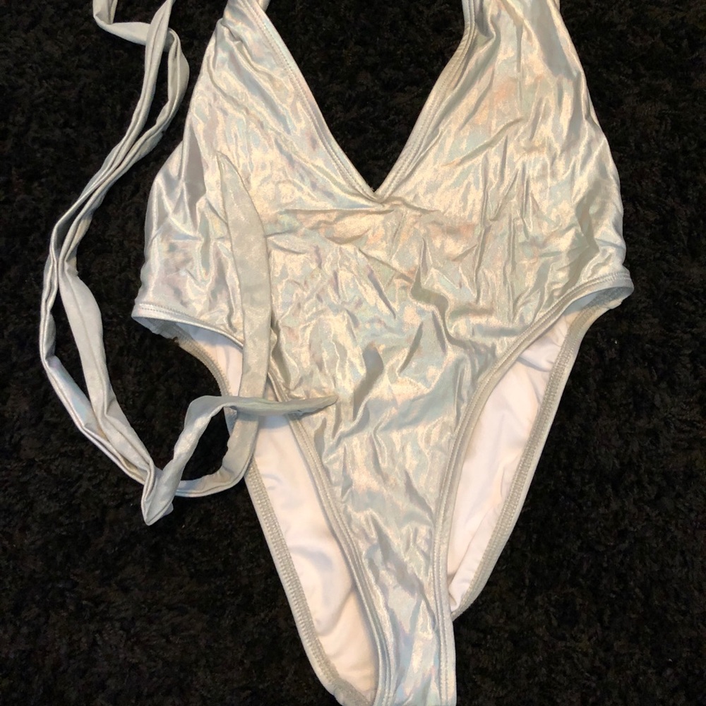 Silver Metallic Bathing Suit